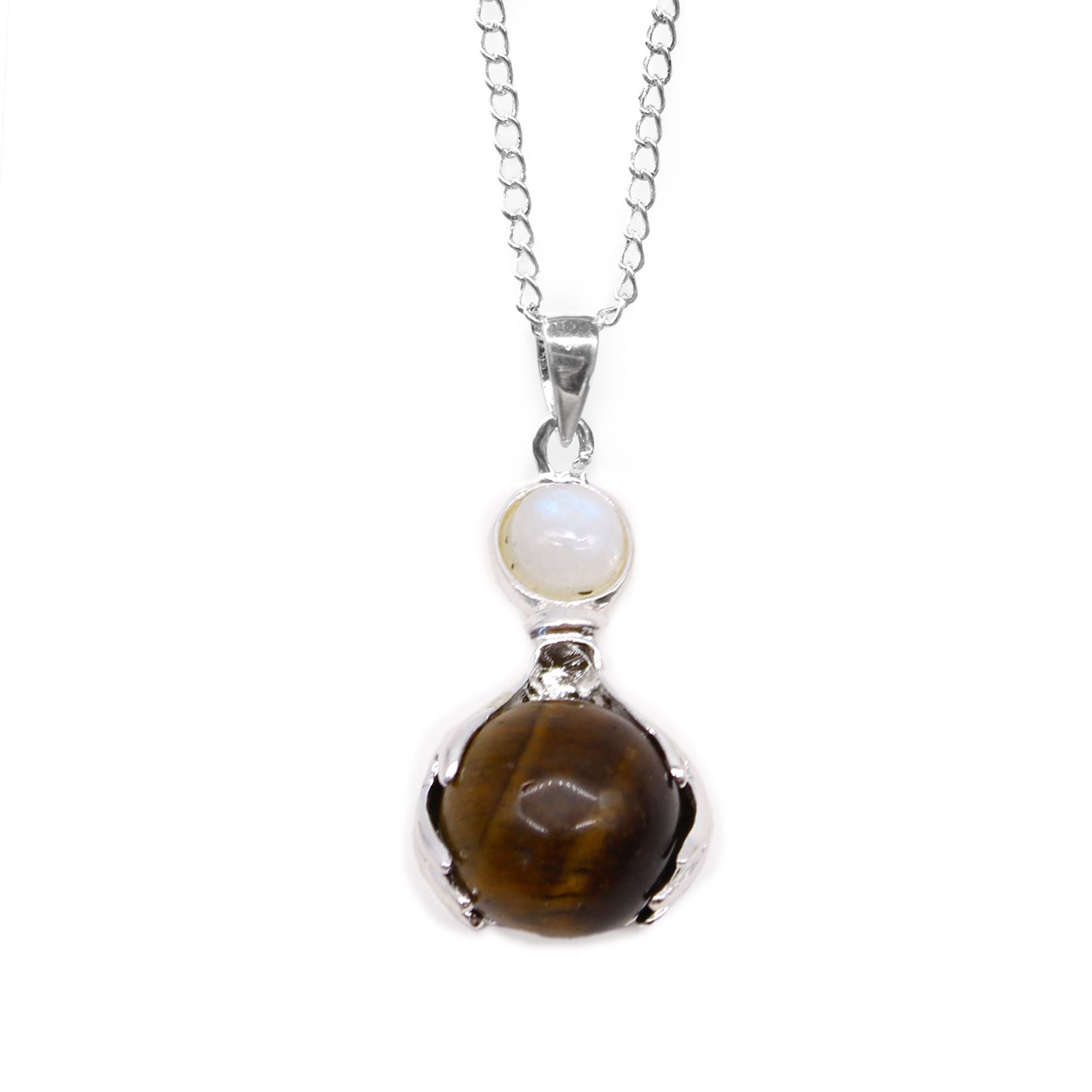 Gemstone Healing Hands Pendant – Tiger Eye