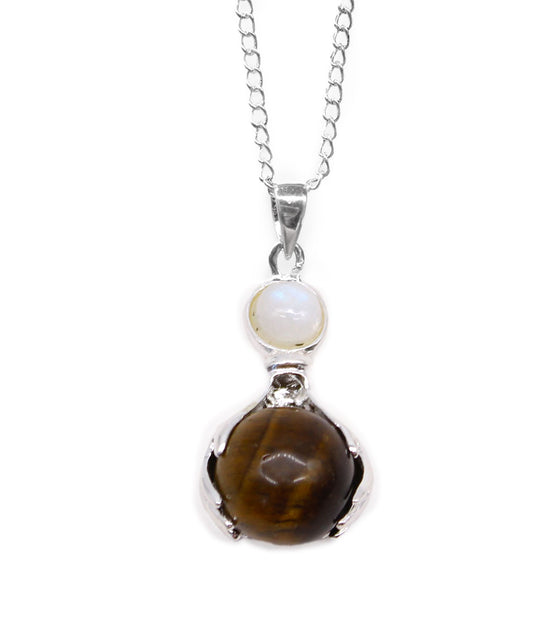 Gemstone Healing Hands Pendant – Tiger Eye