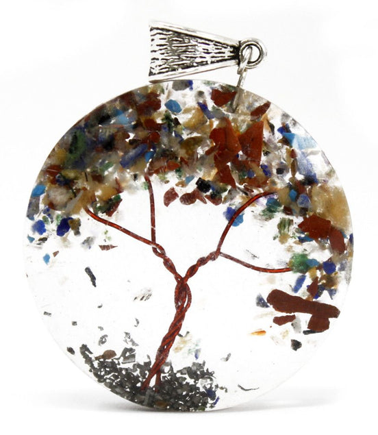 Orgonite Power Pendant – Round Amethyst Tree (Mix)