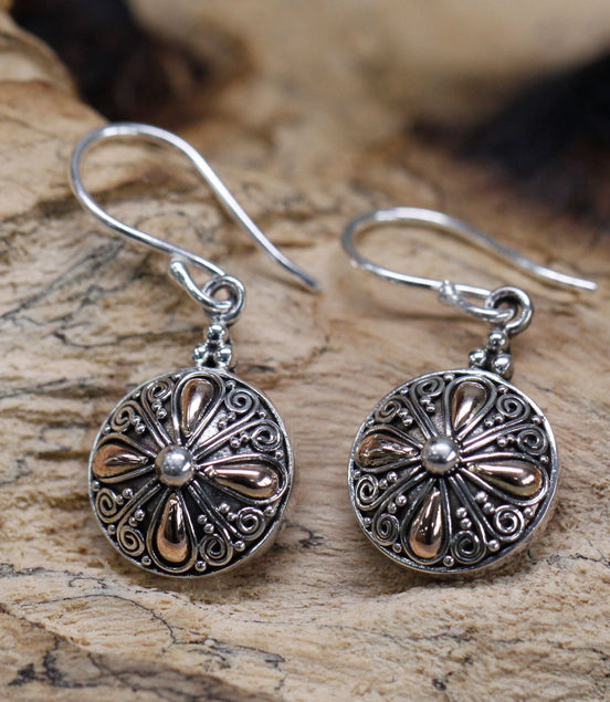 Silver & Gold Earring – Classic Round