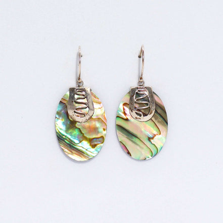 Shell & Silver Earrings for Women – Abalone Design