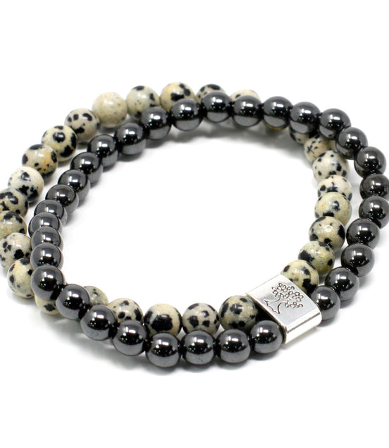 Magnetic Gemstone Bracelet – Dalmatian Jasper
