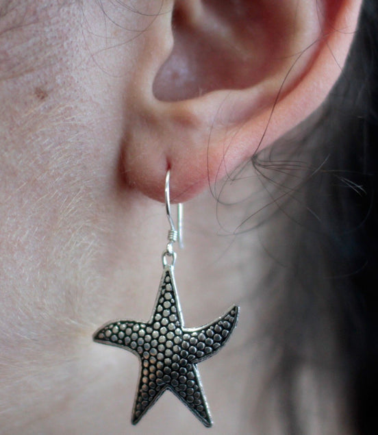 Silver Earrings for Women – Starfish Design