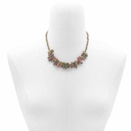 Unakite Gemstone Necklace – Longstone Design