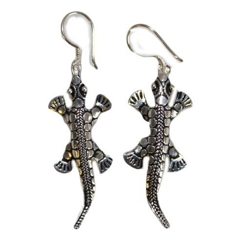 Silver Earrings for Women – Lizard Design