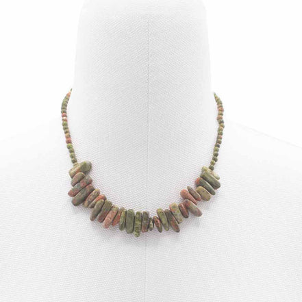 Unakite Gemstone Necklace – Longstone Design