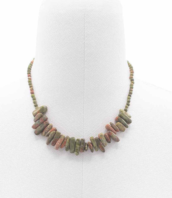Unakite Gemstone Necklace – Longstone Design