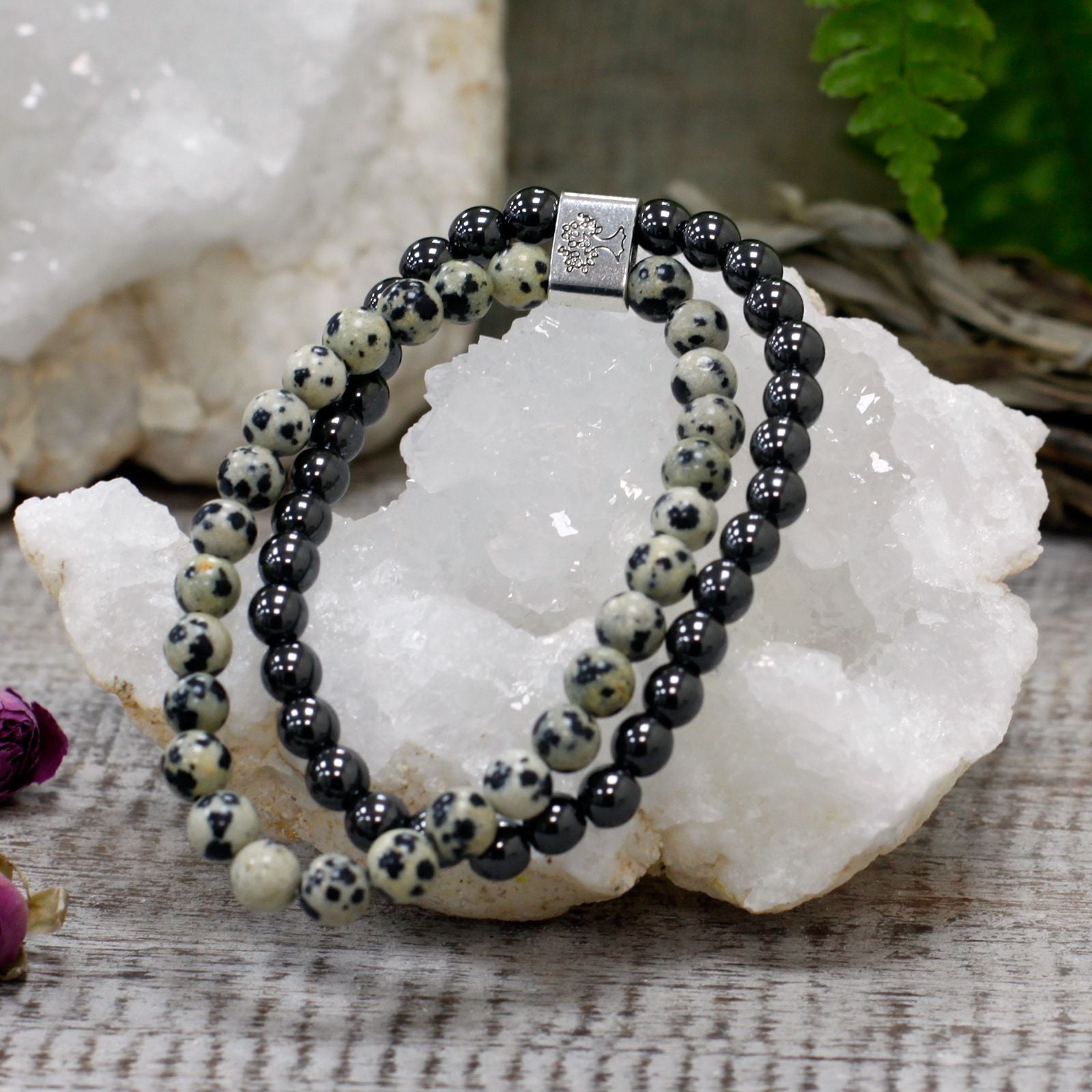 Magnetic Gemstone Bracelet – Dalmatian Jasper